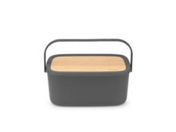Caixa De Pão Com Tampa Bambu Nic 39,5X25,5X16,3Cm Cinza Escuro Classic BRABANTIA 1 un