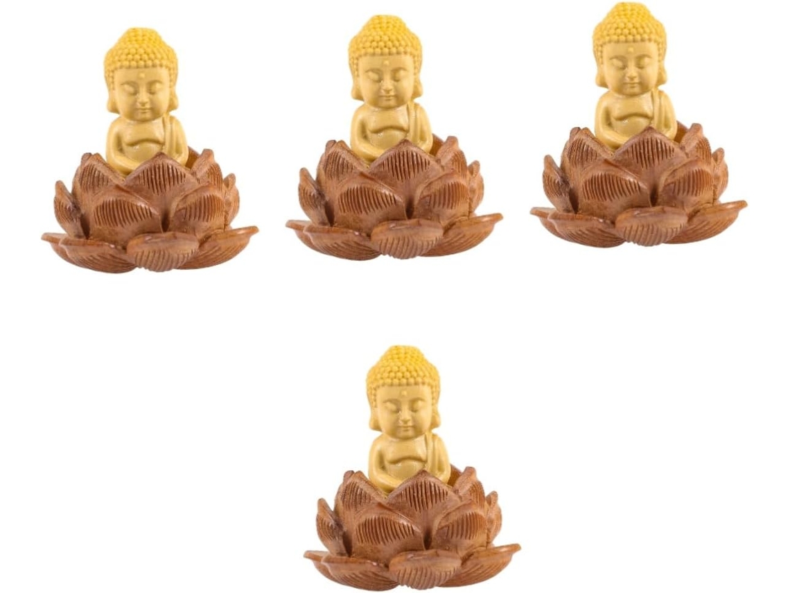 Chaveiros Decorativos Com Pingente Em Formato De Buda Esculpido (4 Peças) Para Carro