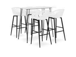 Vidaxl 5 Pcs Conjunto De Bar Branco