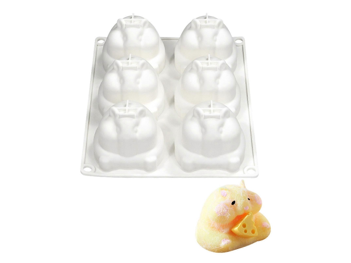 Formas De Silicone Em Formato De Hamster Com 6 Cavidades Para Fondant, Chocolate, Mousse E Bolos. Ideal Para Decoração De Bolos E Outros Preparos Diy.