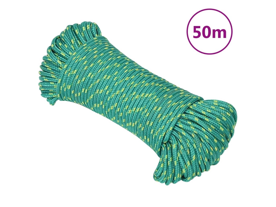 Vidaxl Corda De Barco 4 Mm 50 M Polipropileno Verde