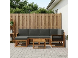 Vidaxl Conjunto De Sofás Para Exterior 7 Pcs Natural E Antracite