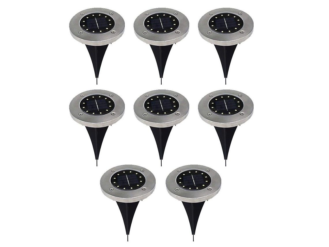 8pcs Solar Ground Light, led Solar Disk Light Outdoor Waterproof Jardim Paisagem Iluminação