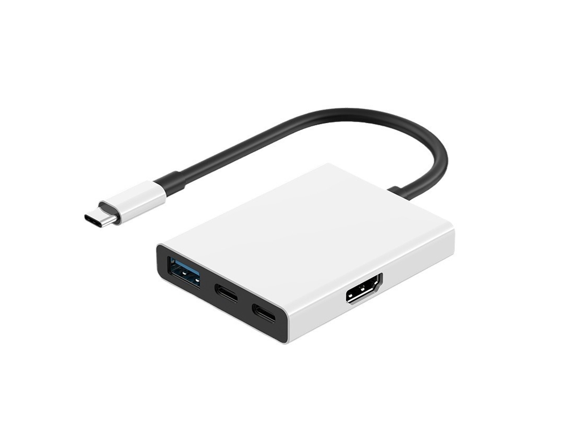 Yizhood 4 em 1 4k30hz Usb C Usb3.0 Hdtv Pd 100w Docking Station para laptop, switch, celular branco