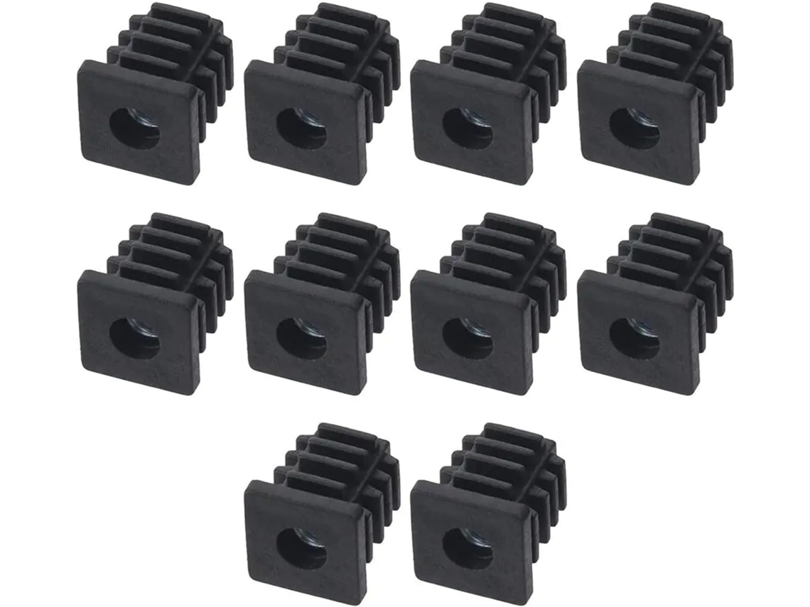 10 Peças De Tubo Quadrado Plástico M6 Sem Furo, Tampões, Tampas Cegas,