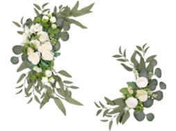 Arranjo Floral Para Arco De Casamento, 2 Guirlandas Decorativas De Peônias, Flores Artificiais De Seda Com Folhas Verdes, Para Casamentos E Arcos