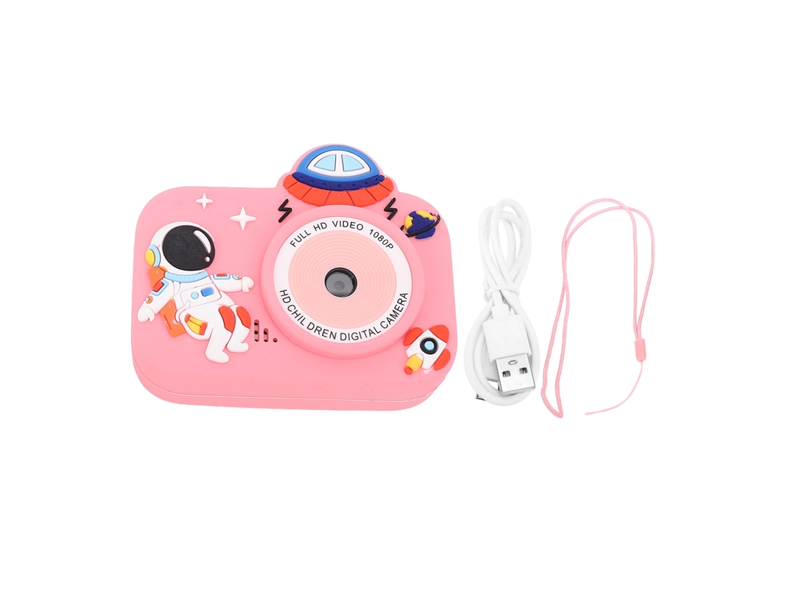 Brinquedo câmera digital astronauta, 1080p, tela IPS 2 polegadas, rosa, viagem | S/MARCA