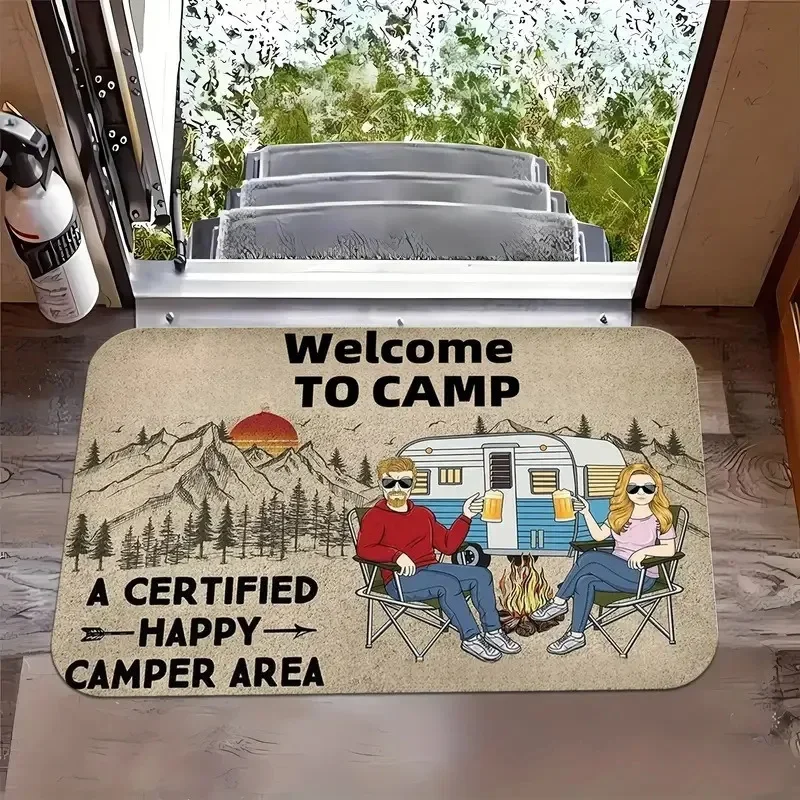 Tapete Decorativo Para Porta De Entrada Em Formato De Autocaravana (estilo 2, 30x50cm), Tapete De Boas-vindas Para Exterior.