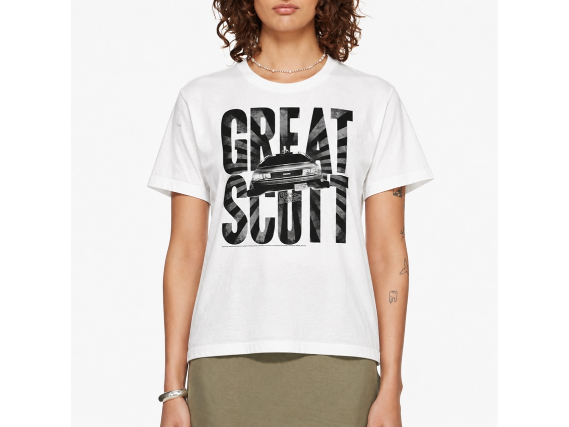 Rockinstone Back To The Future Movie Great Scott White Adult T-shirt Size:m