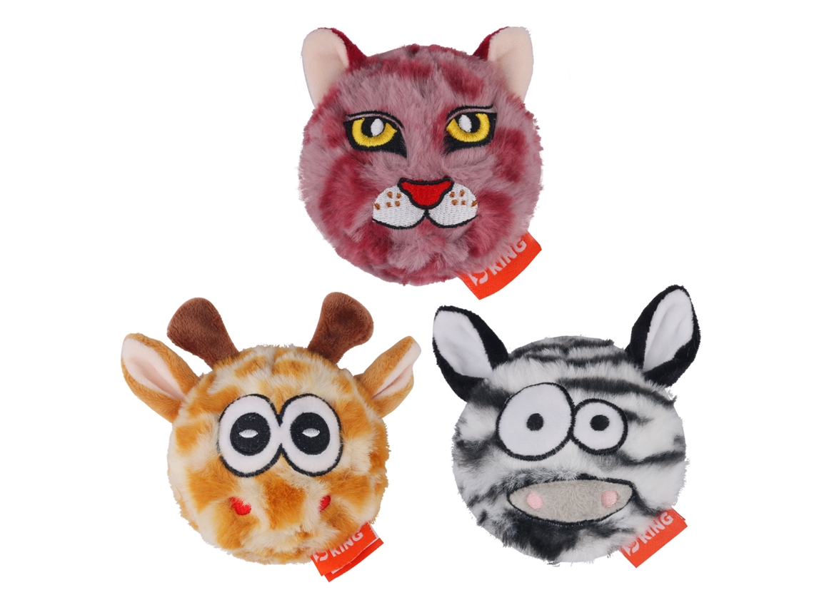Conjunto De 3 Brinquedo Pet Pelúcia Dois Em Um Que Emite Som Latido E Apito