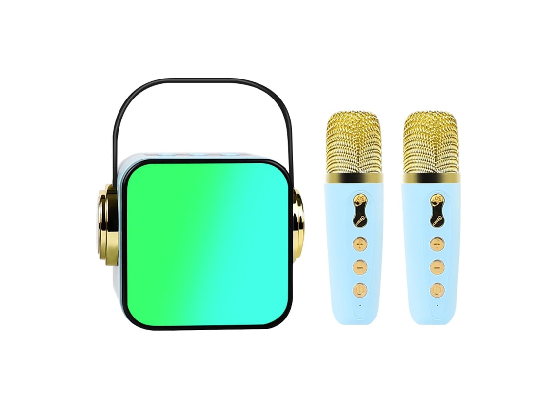 Alto-falante Bluetooth Karaokê para crianças Máquina de karaokê adulto com 2 microfones sem fio Brinquedo portátil de karaokê Bluetooth para