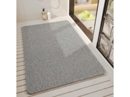 Tapete De Banho Microfibra Absorvente E Lavável, 40x80 Cm, Cinza, 1 Peça