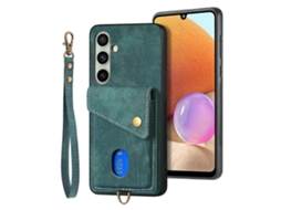 Capa De Celular Estilo Carteira Retrô Dobrável Em Couro Com Alça