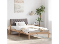 Vidaxl Estrutura da Cama com Cabeceira Marrom e Taupe 100 X 200 Cm