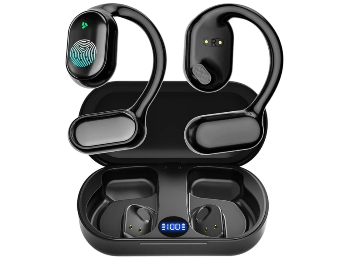Auriculares De Condução Óssea Bluetooth 5.3 Gancho De Orelha Cancelamento De Ruído Microfone Para Chamadas Ipx5 Lurelia