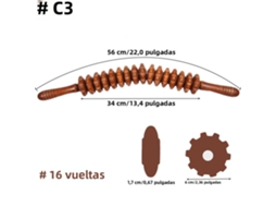 (modelo C3) Massageador De Madeira Com Rolos De Três Pontos, Para Fáscia E Celulite.