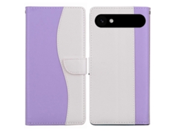 Capa De Couro Bicolor Com Relevo Para Celular