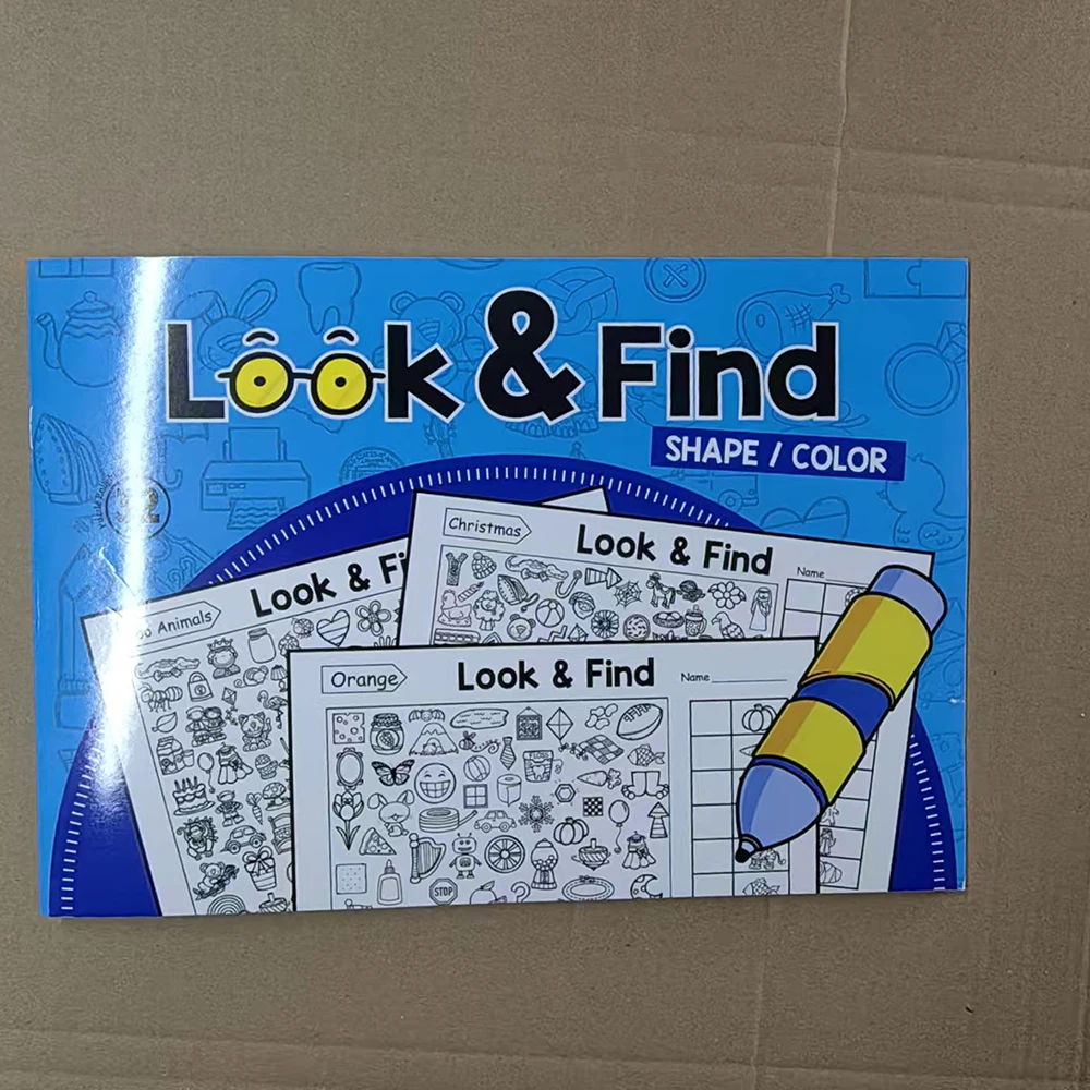 Livro Interativo Infantil de Esconde esconde, Manual de Atividades de Observação e Busca, Livros Educativos para Crianças MDUG