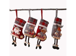 Conjunto De 4 Meias De Natal, Meias De Natal Com Bota, Meias Para Pendurar, Meias De Natal, Sacola De Presente Para Pendurar Doces. Hengjian