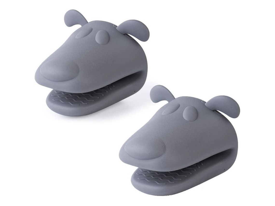 2026 luvas de Forno Mini de Silicone Sem Bpa Resistentes Ao Calor 220°f Lavavajillas 2 Peças Cinza