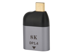 Adaptador Type C Macho para DP Mini, 8k 60hz, Compatível com Windows Android