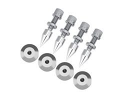 Aetheria 4 Pontas Isoladoras para Alto falante Spike Anti vibração Base Cone Hifi Ajustável Prata