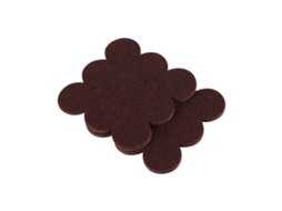 Almofadas redondas de feltro para mesas e cadeiras (autoadesivas, resistentes a rasgos, 2,7 cm, 18 unidades, marrom)