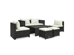 Sofa Set, Sofa Sets Vidaxl Marrom Rattan / Vime (n/a)