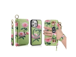 Lurelia Capa Carteira Para Iphone 16plus, Magnética, Rosa