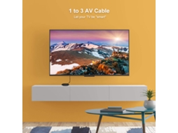 Cabo Av Rca Macho 3 Para Jack 3.5mm De 1.2m Conversor Dv Mp4