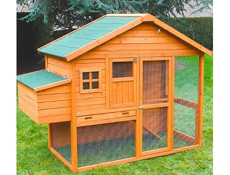 Gallinero Dakota para 4-6 gallinas - Gallinero Ideal para jardín - Ponedero, Parque, Bandeja de excrementos y almacén