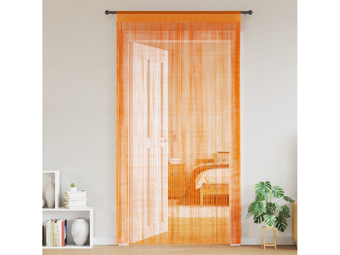 Vidaxl Cortinas De Fios 2 Pcs 140x250 Cm Laranja