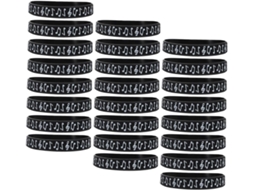Solustre Conjunto De 24-pulseiras Silicone Com Notas Musicais Para Festas, Acessórios Confortáveis E Temáticos Para