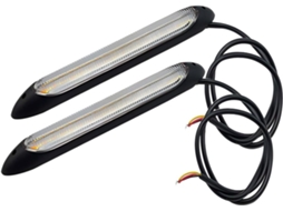 Solustre Conjunto De 2-luzes Diurnas Led Para Carro Com Piscas Integrados, Fácil Instalação, Fita Flexível De Pvc E