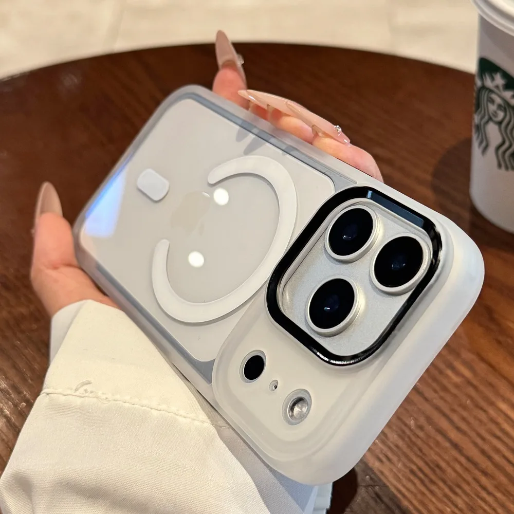 Capa Para Iphone (iphone 16 Plus, Branca) Com Carregamento Magnético Magsafe E Proteção Contra Impactos.