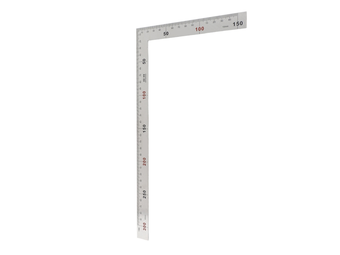 Laxiscreed Esquadro De Aço Inox Para Medidas 300x150mm Com 90°, Alta Precisão