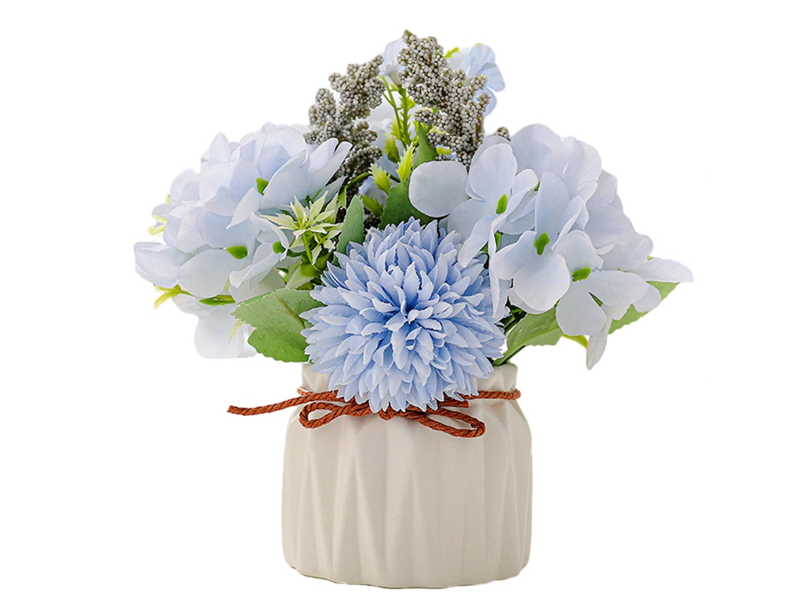 Flores Artificiais em Vasos Pequenos de Cerâmica para Decoração de Casa e Escritório NEVEANCE