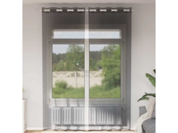 Vidaxl Cortinas De Voile Com Ilhós 2 Pcs Preto 140x300 Cm