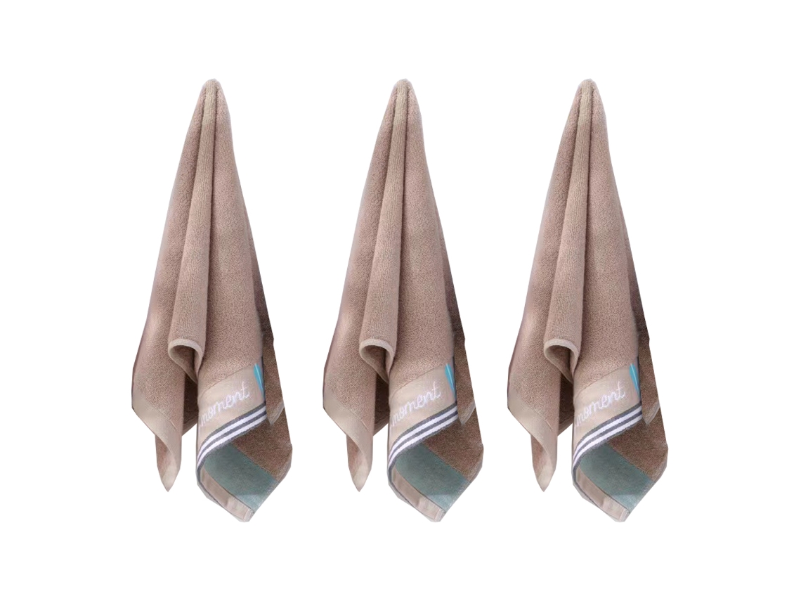 Toalha de Mãos NEVEANCE Super Absorvente Rosto Algodão Castanho (33x73cm)