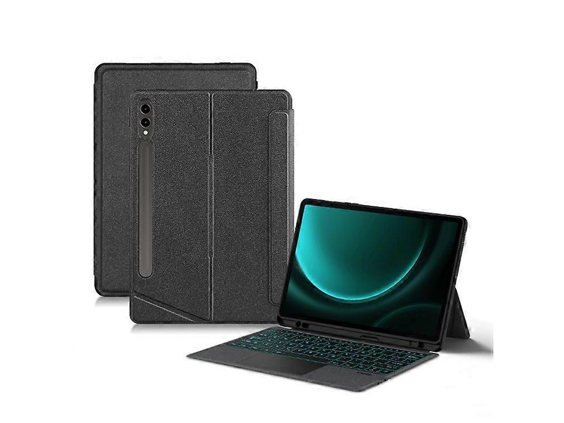 Capa De Couro Pu Compatível Com Samsung Galaxy Tab S9 Fe Teclado Bluetooth Touchpad Removível Com Luz De Fundo Facpoet