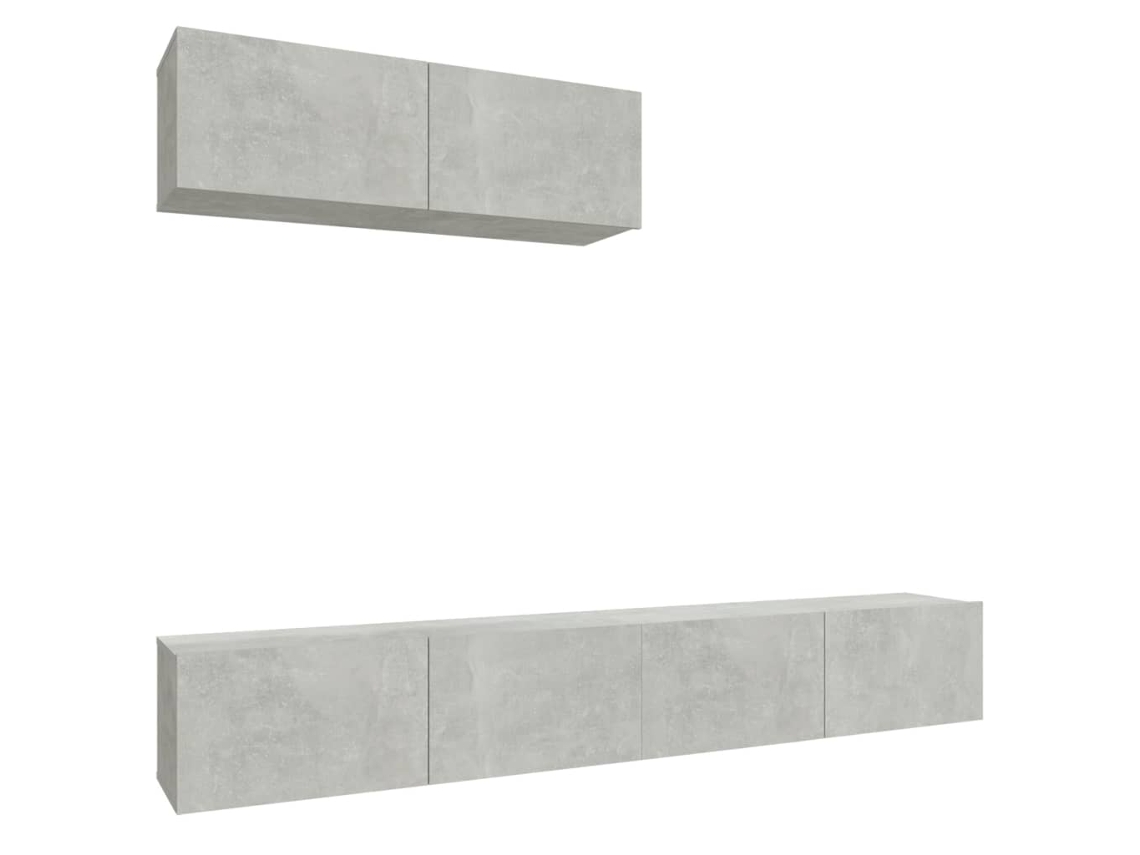 Tv Cabinet Set, Tv Cabinet Sets Vidaxl Cinzeto Madeira Processada (n/a)