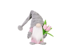 Boneca Gnome Sem Rosto com Bouquet de Tulipas Presente para Mãe