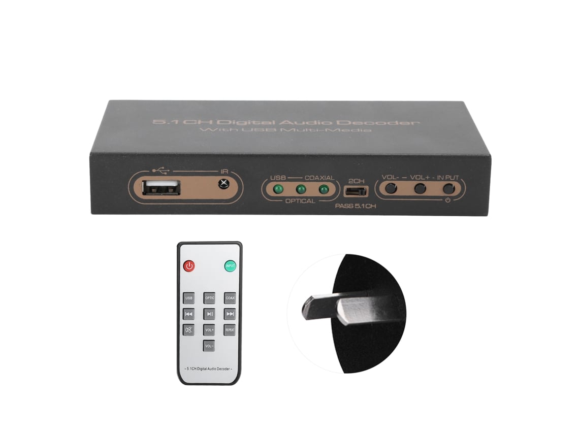 Decoder Áudio Digital 5.1 Canais, Player Multimídia Ac3 Dts Lpcm, Entrada 100 240v