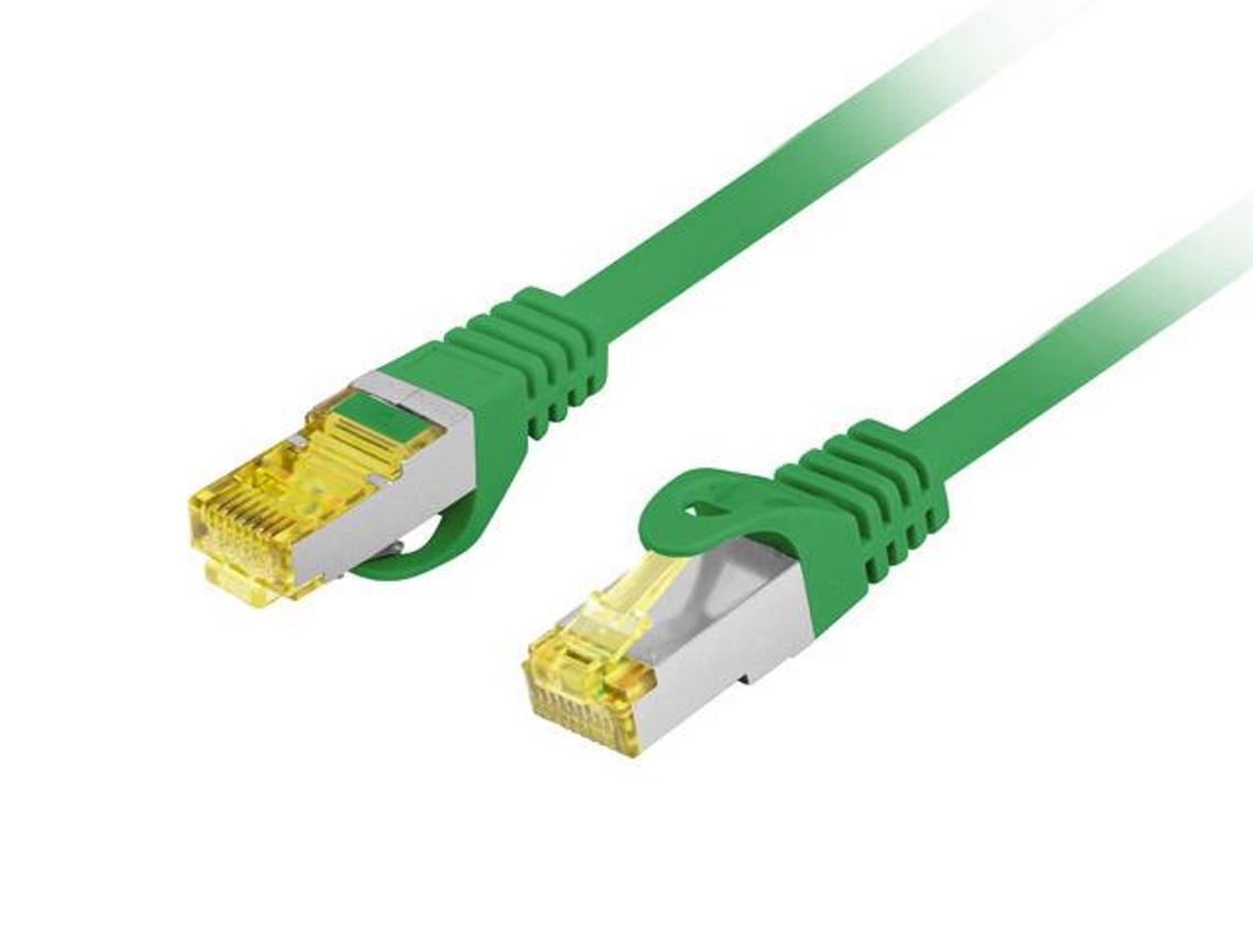 Cabo LANBERG FTP Cat6a 0,5m para Roteador, Switch e Painel, verde