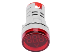 Luz Sinal Led Circular Com Voltmeter Digital Ac Indicador De Tensão Vermelho