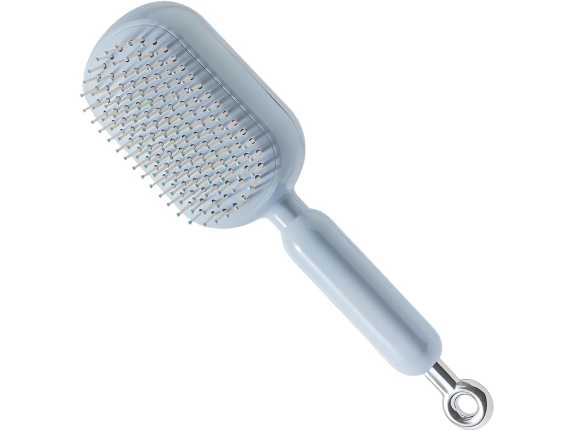 Escova Desembaraçadora De Cabelo Dentes Largos E Flexíveis Em Abs, Cabo Com Pegada Confortável, Design Indolor Para