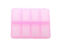 Caixa De Comprimidos Retangular De Plástico Com 8 Compartimentos, Rosa. Nostalgia88