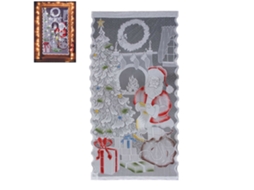 Cortina de renda de Natal com luz LED para decoração residencial S/MARCA