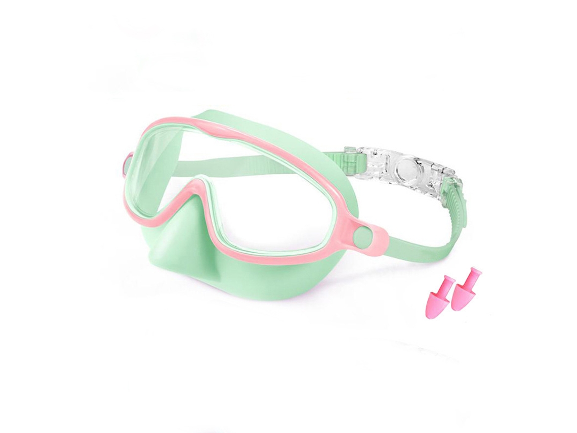 Óculos De Natação Infantis600a-b Rosa Bebê-verde Transparente (em Caixa)