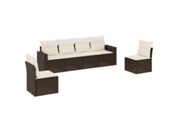 Garden Sofa Set, Garden Sofa Sets Vidaxl Marrom Rattan / Vime (n/a)